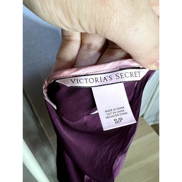 Victoria's Secret Sexy Purple Pink Lace Faux Silk Slip Dress Nightgown - Picture 9 of 10
